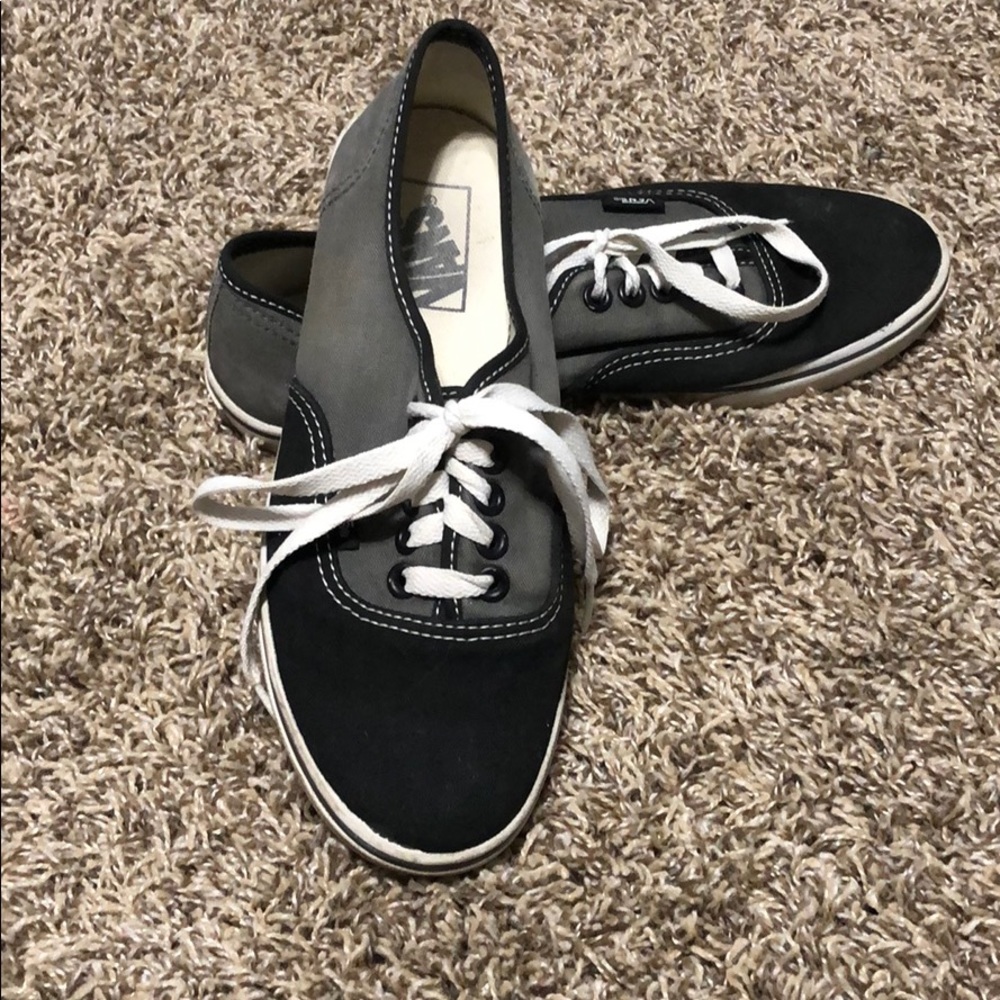 Black and grey two tone vans